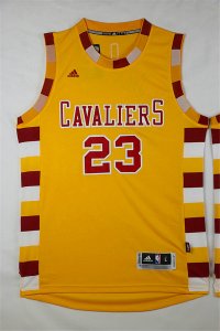 Maillot De Basket Cleveland Cavaliers LeBron James 23 Tissus Sportif Fans Edition Jaune Lace